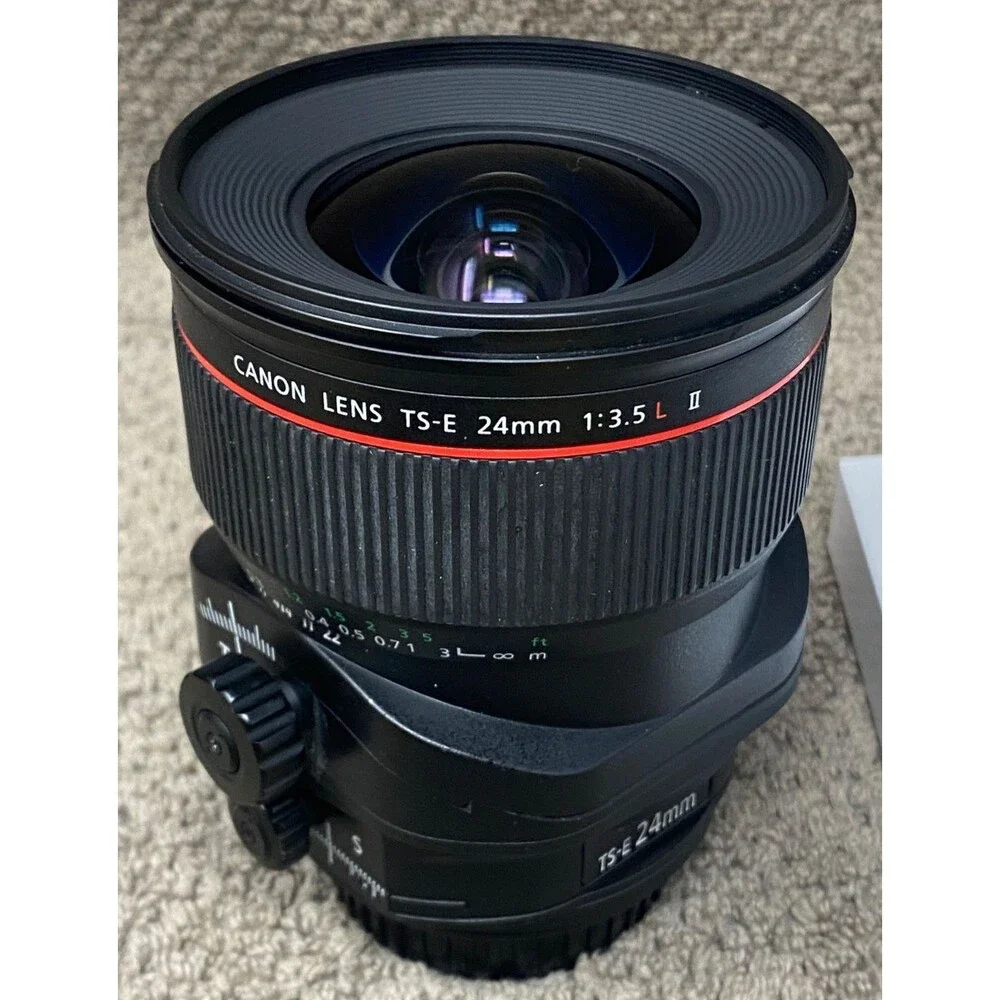 Canon TS-E 24mm f3.5 L II Tilt Shift EF Lens w/new EW-88B Hood, caps, complete!